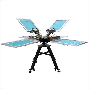 4 Color 4 Station Screen Printing Press with Micro- Registration