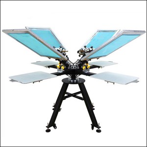 4 Color 4 Station Screen Printing Press with Micro- Registration